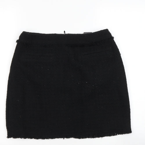 H&M Womens Black  Polyester A-Line Skirt Size XS