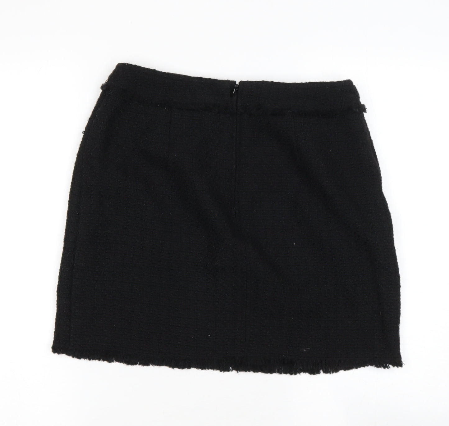 H&M Womens Black  Polyester A-Line Skirt Size XS
