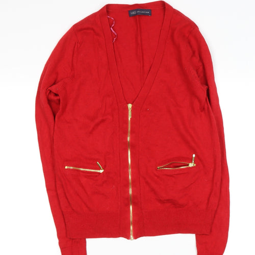 Marks and Spencer Womens Red V-Neck  Viscose Cape Jumper Size XS