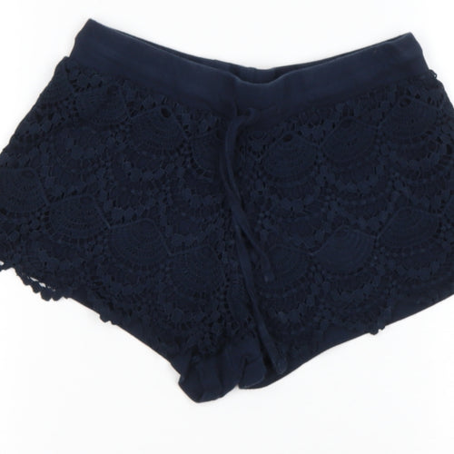Primark Womens Blue  Cotton Hot Pants Shorts Size 6  Regular