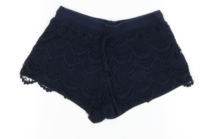 Primark Womens Blue Cotton Hot Pants Shorts Size 6 Regular