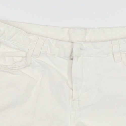 Preworn Womens White  Cotton Cargo Shorts Size M  Regular