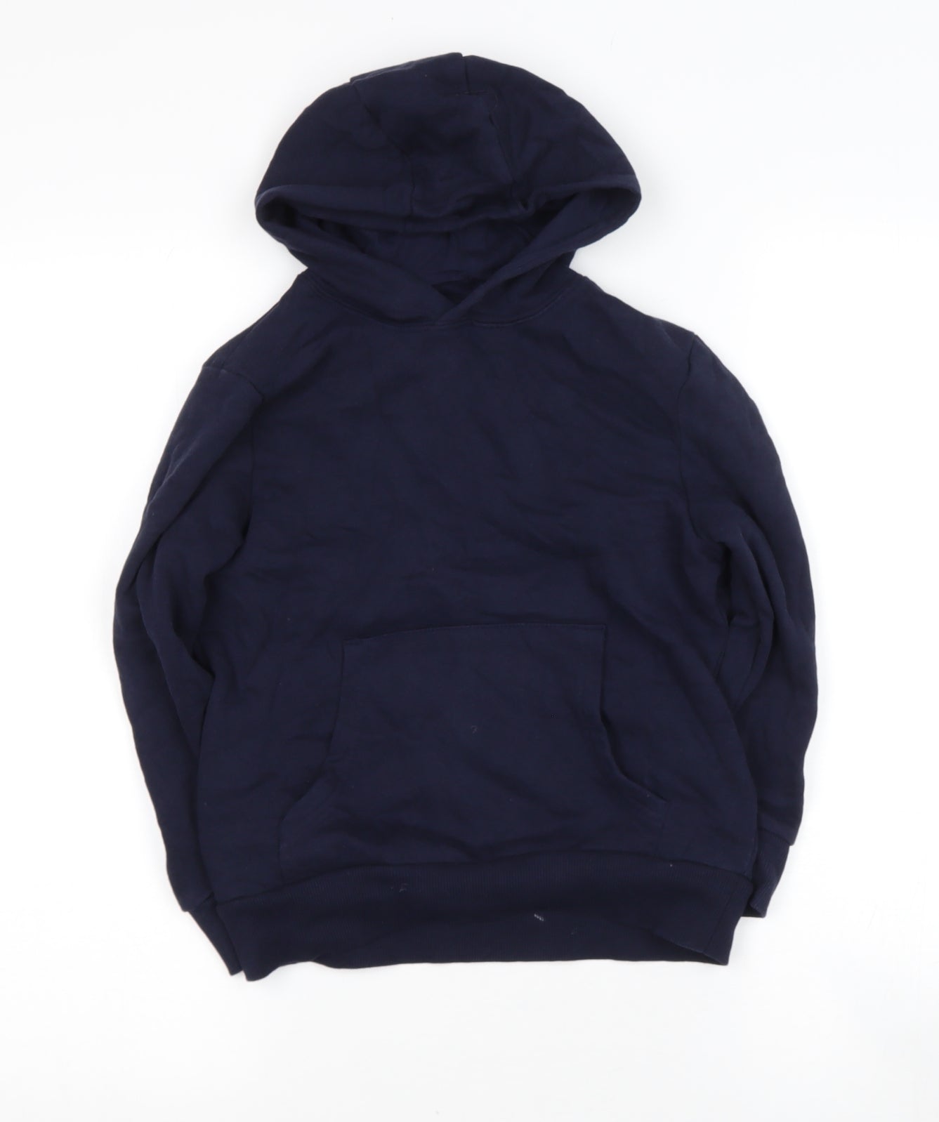 Marks and Spencer Boys Blue  Cotton Blend Pullover Hoodie Size 7-8 Years