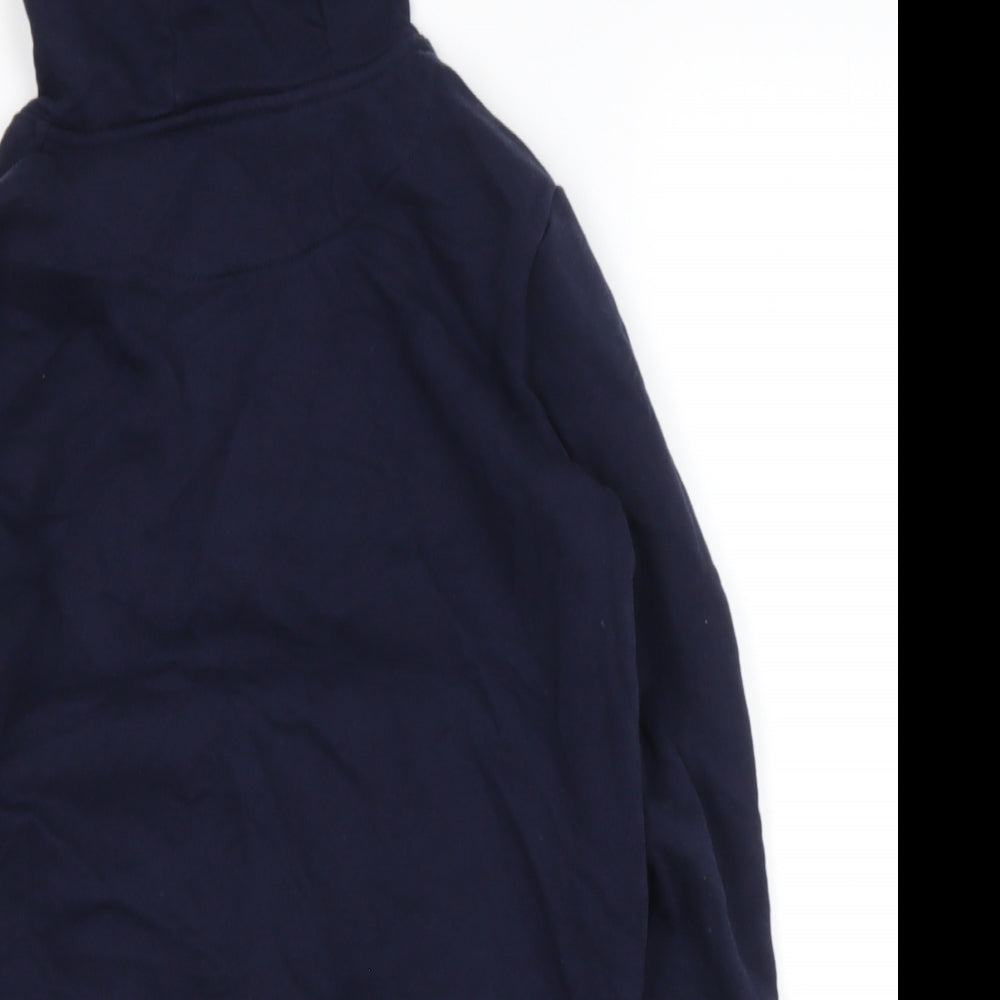 Marks and Spencer Boys Blue  Cotton Blend Pullover Hoodie Size 7-8 Years