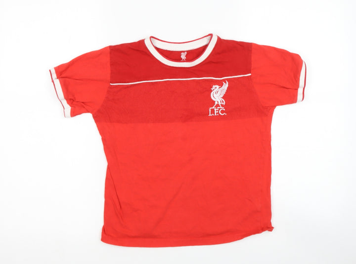 Liverpool FC Boys Red  Cotton Pullover T-Shirt Size 9-10 Years Round Neck