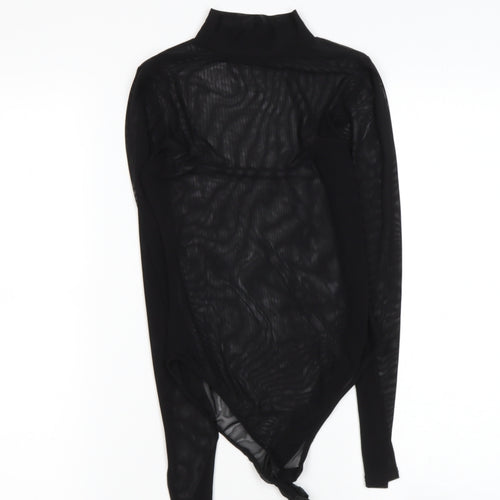 Boohoo Womens Black  Polyester Blend Basic Blouse Size 4 Halter
