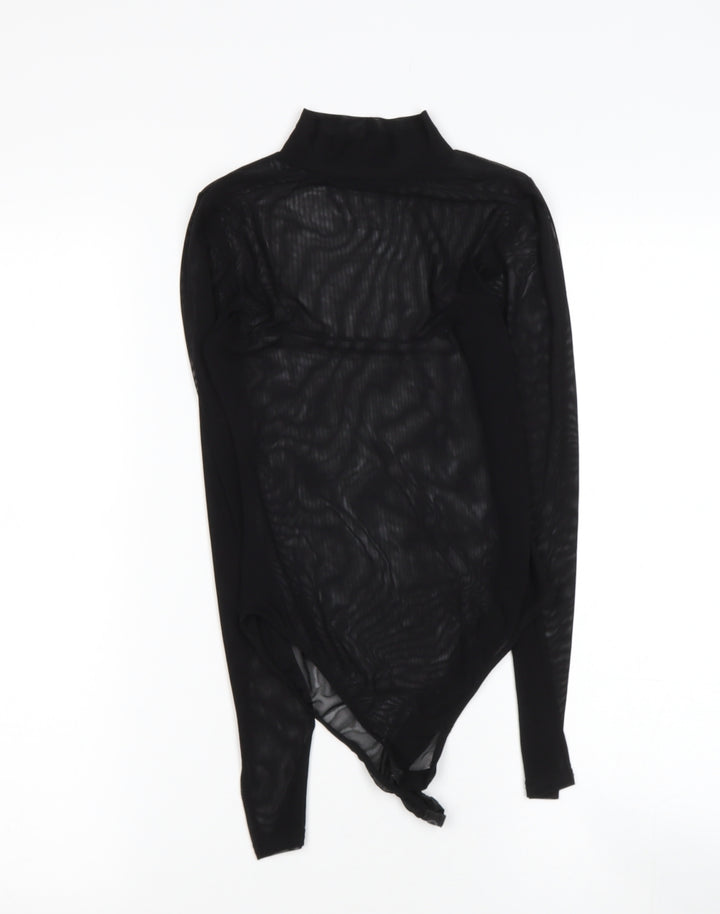 Boohoo Womens Black Polyester Blend Basic Blouse Size 4 Halter