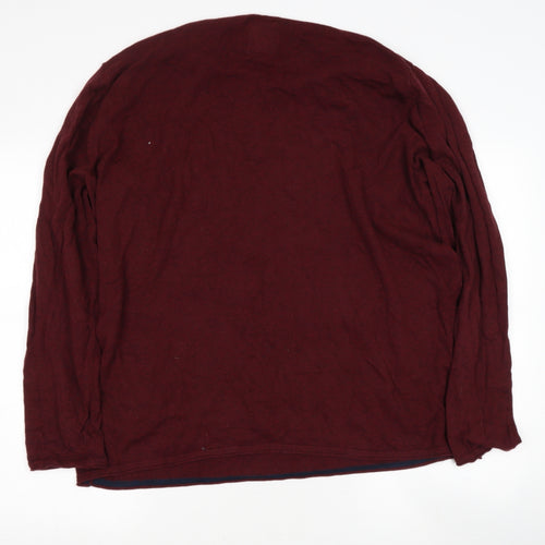 Fat Face Mens Red Round Neck  Cotton Pullover Jumper Size XLT