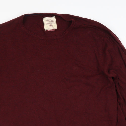 Fat Face Mens Red Round Neck  Cotton Pullover Jumper Size XLT
