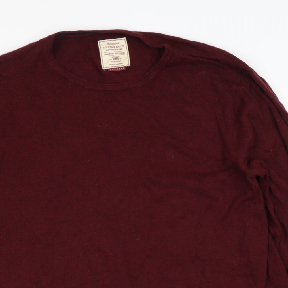 Fat Face Mens Red Round Neck  Cotton Pullover Jumper Size XLT