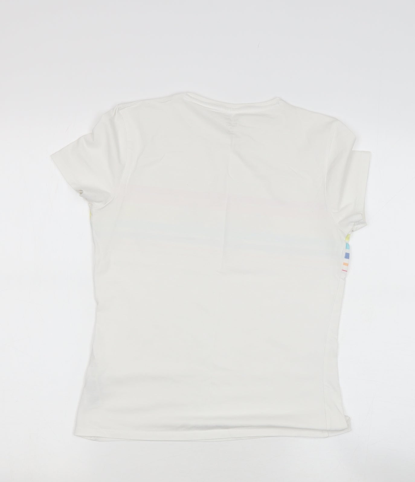 Marks and Spencer Womens White  Camel Basic T-Shirt Size 10 Round Neck
