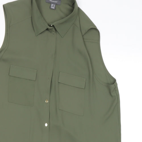 Primark Womens Green  Polyester Basic  Size 16 Collared