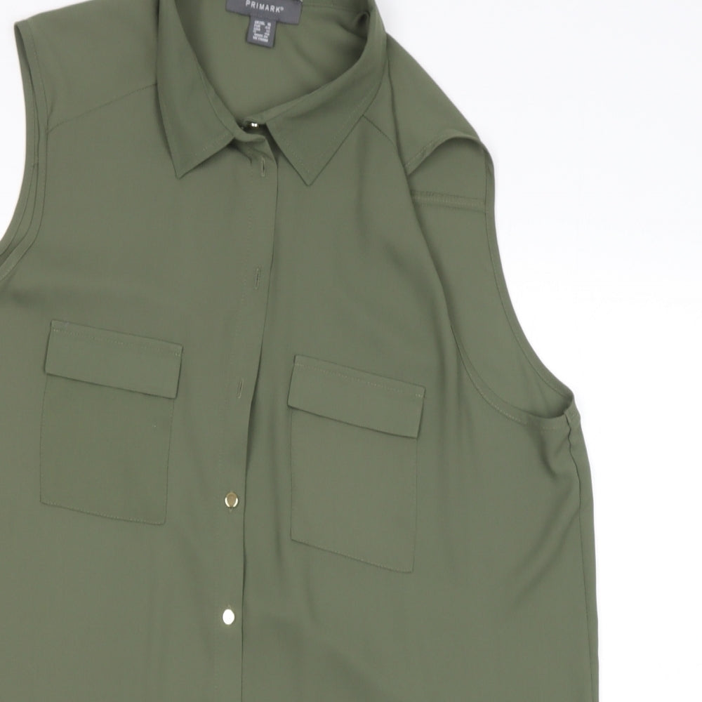 Primark Womens Green  Polyester Basic  Size 16 Collared