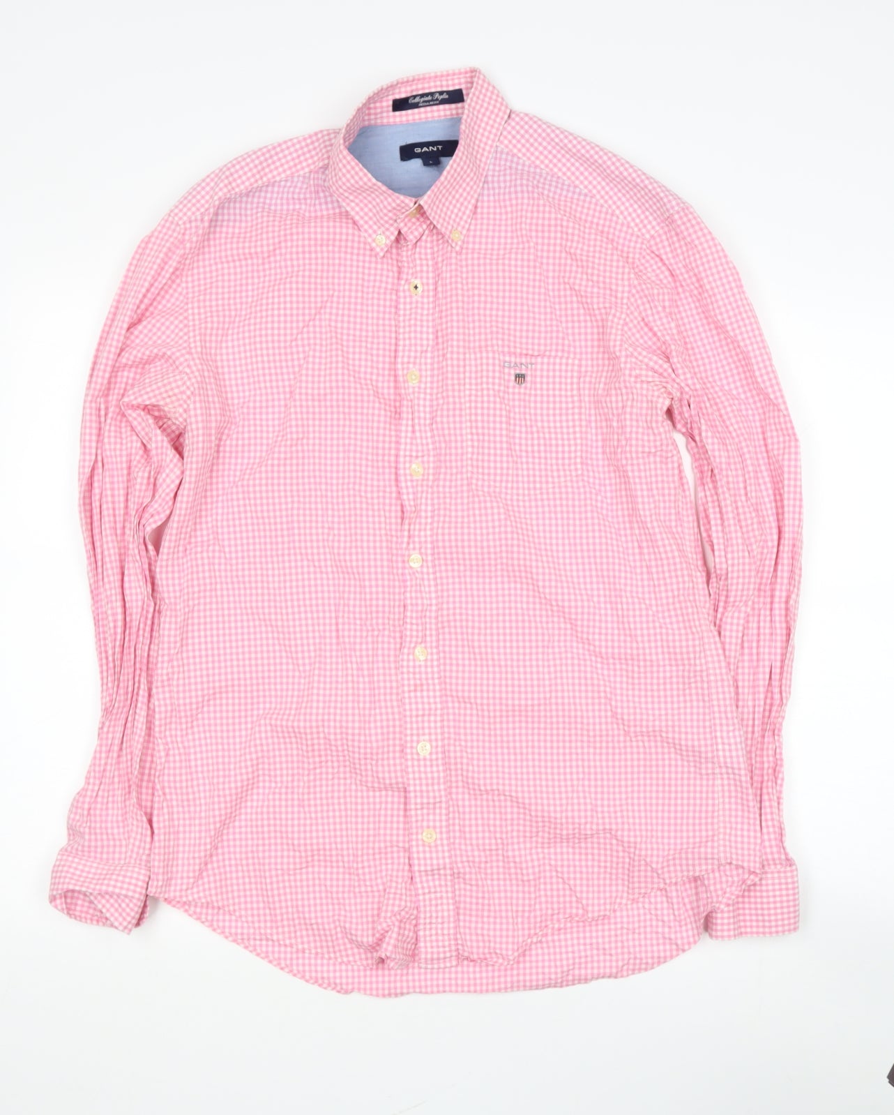 GANT Womens Clear  Polyester Basic Button-Up Size L Collared