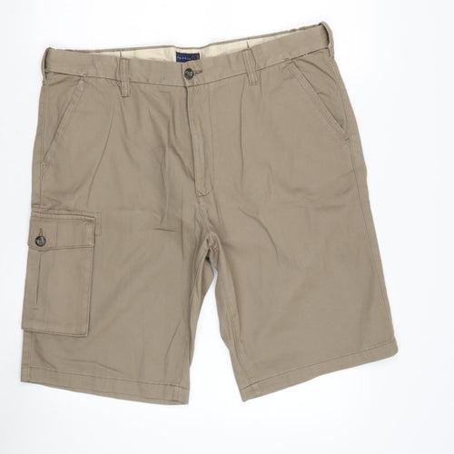 Lincoln Mens Beige  Cotton Cargo Shorts Size 36 L11 in Regular