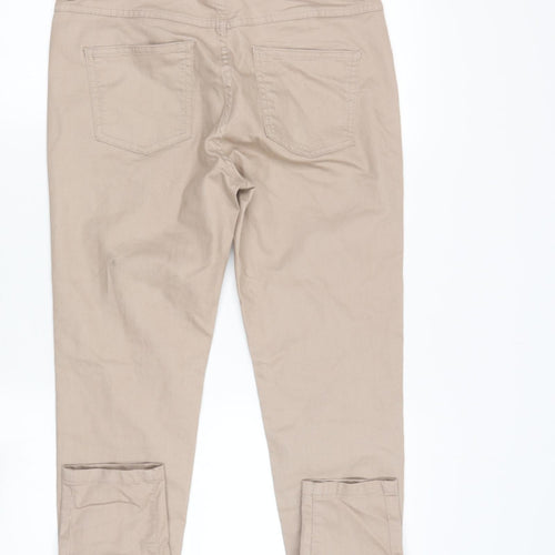MARKS Womens Beige  Cotton Mom Jeans Size 12 L26 in Regular