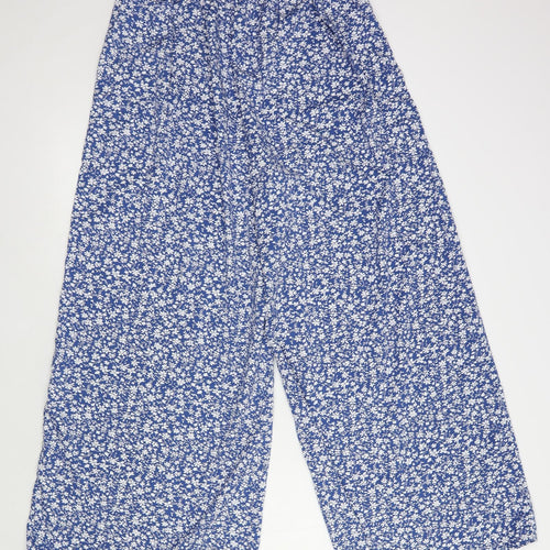 SheIn Womens Blue Floral Polyester Sweatpants Trousers Size L L30 in Regular