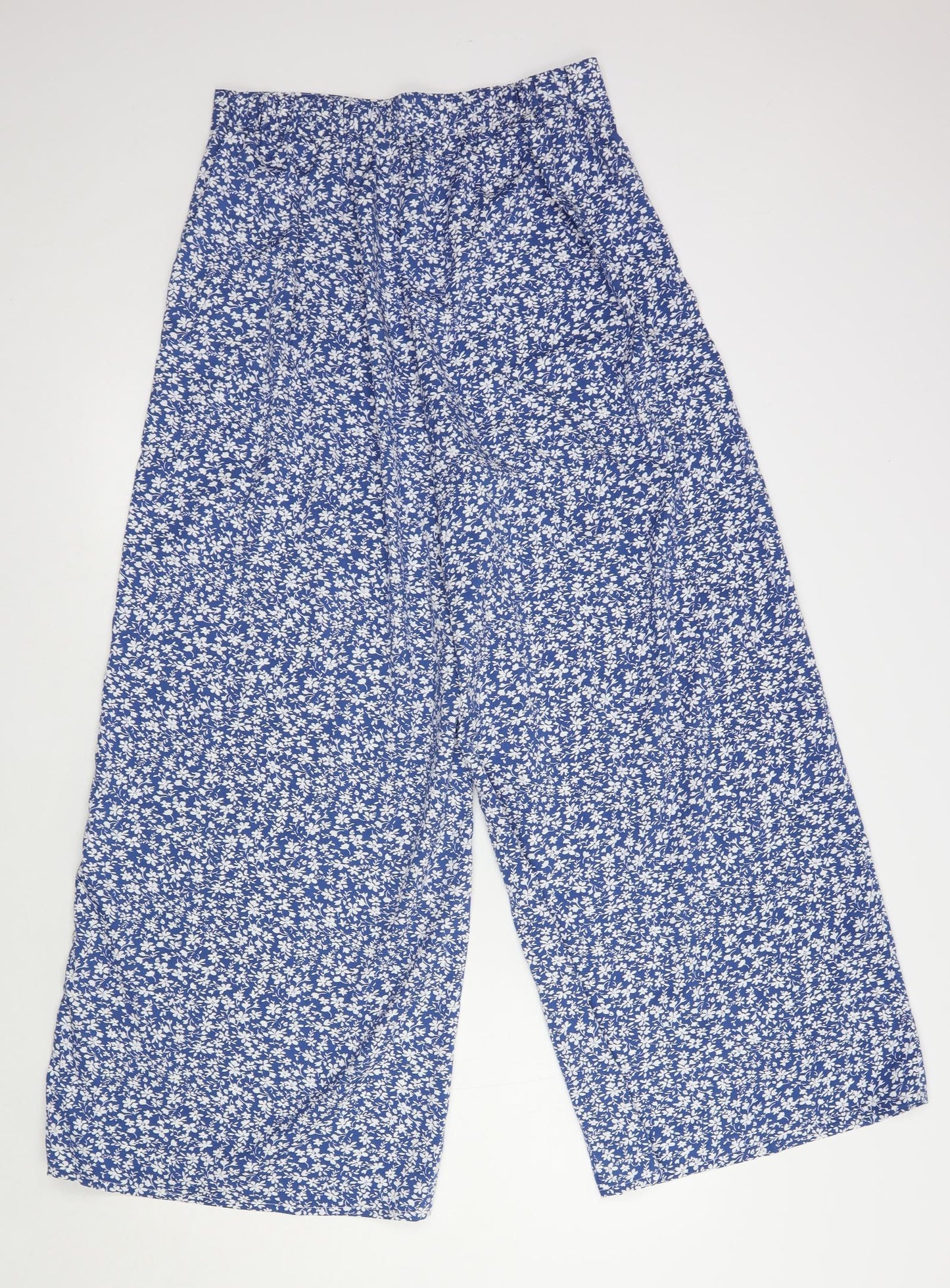 SheIn Womens Blue Floral Polyester Sweatpants Trousers Size L L30 in Regular