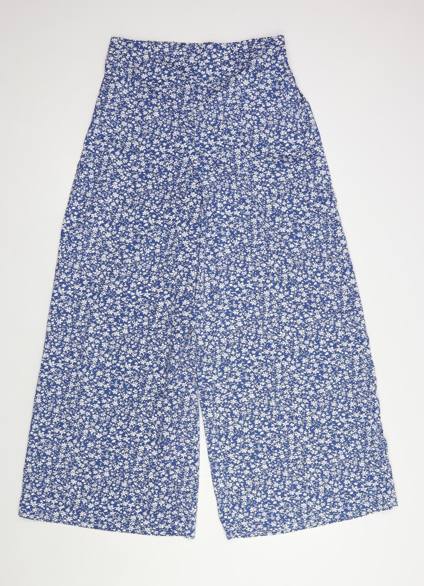 SheIn Womens Blue Floral Polyester Sweatpants Trousers Size L L30 in Regular