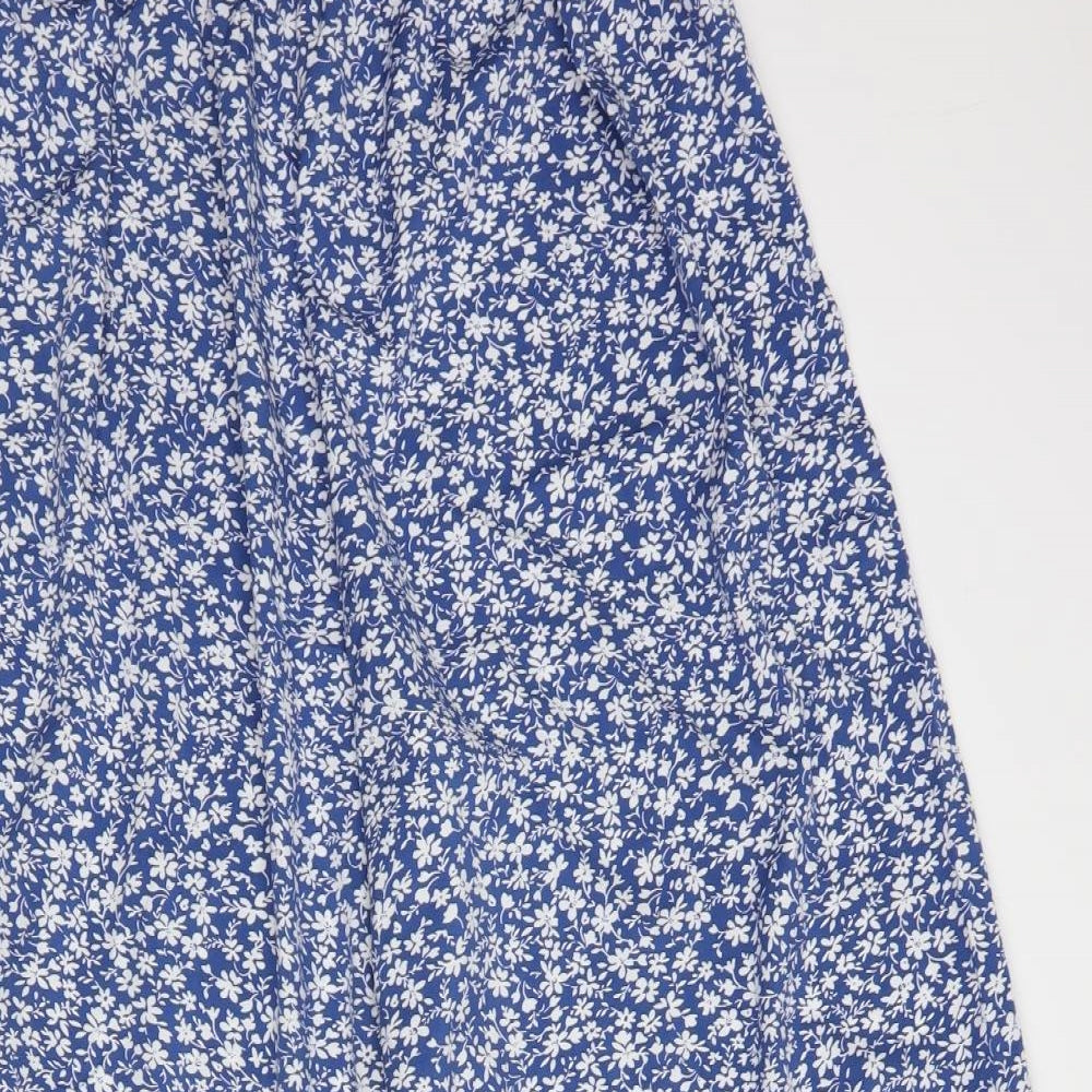 SheIn Womens Blue Floral Polyester Sweatpants Trousers Size L L30 in Regular
