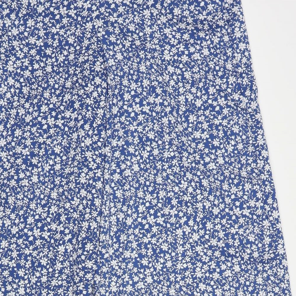 SheIn Womens Blue Floral Polyester Sweatpants Trousers Size L L30 in Regular