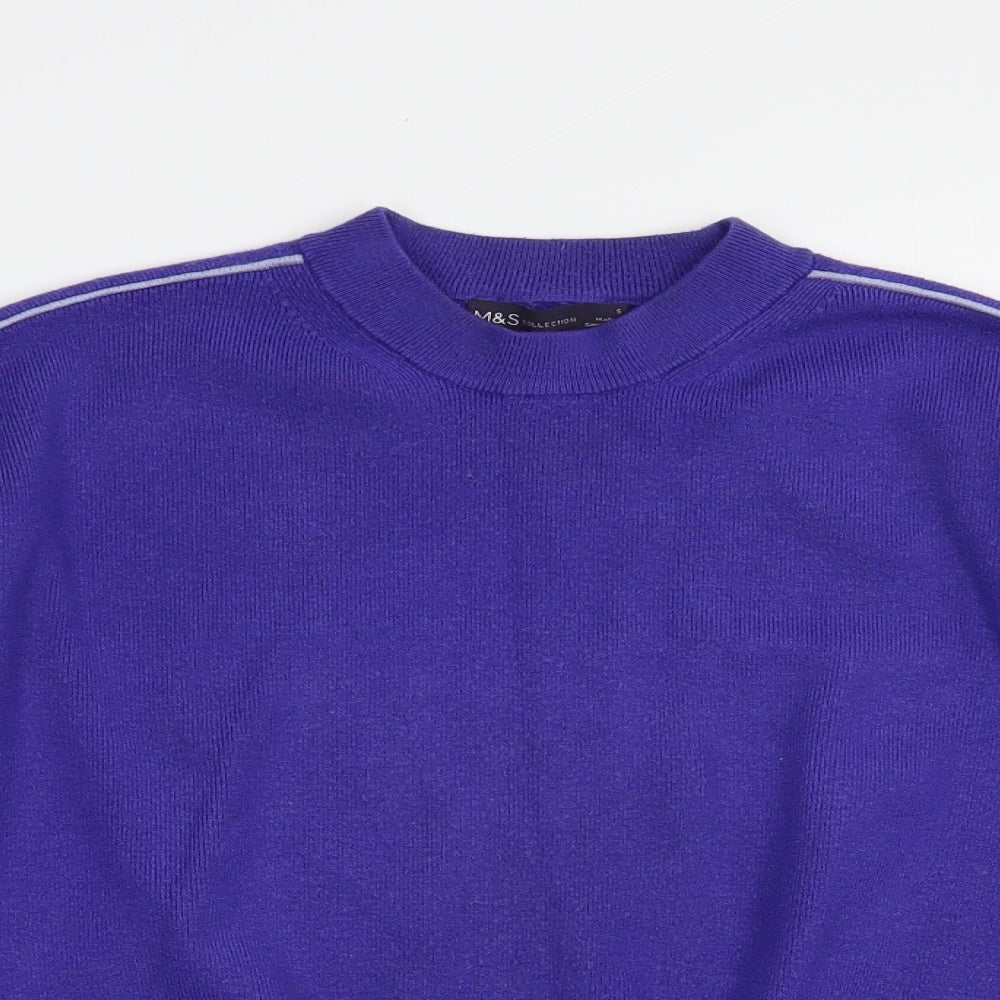 Marks and Spencer Womens Purple Mock Neck  Viscose Pullover Jumper Size S