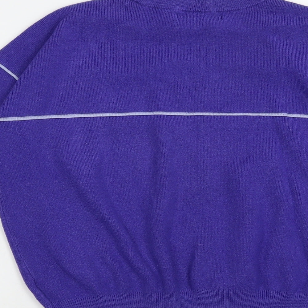 Marks and Spencer Womens Purple Mock Neck  Viscose Pullover Jumper Size S