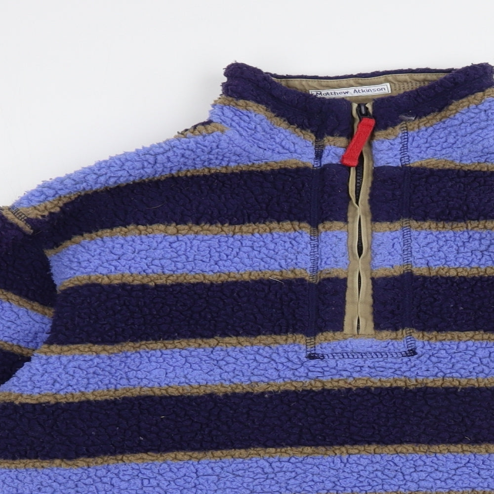 Tiny Tyrwhitt Boys Blue Striped Polyester Pullover Sweatshirt Size 11-12 Years  Zip