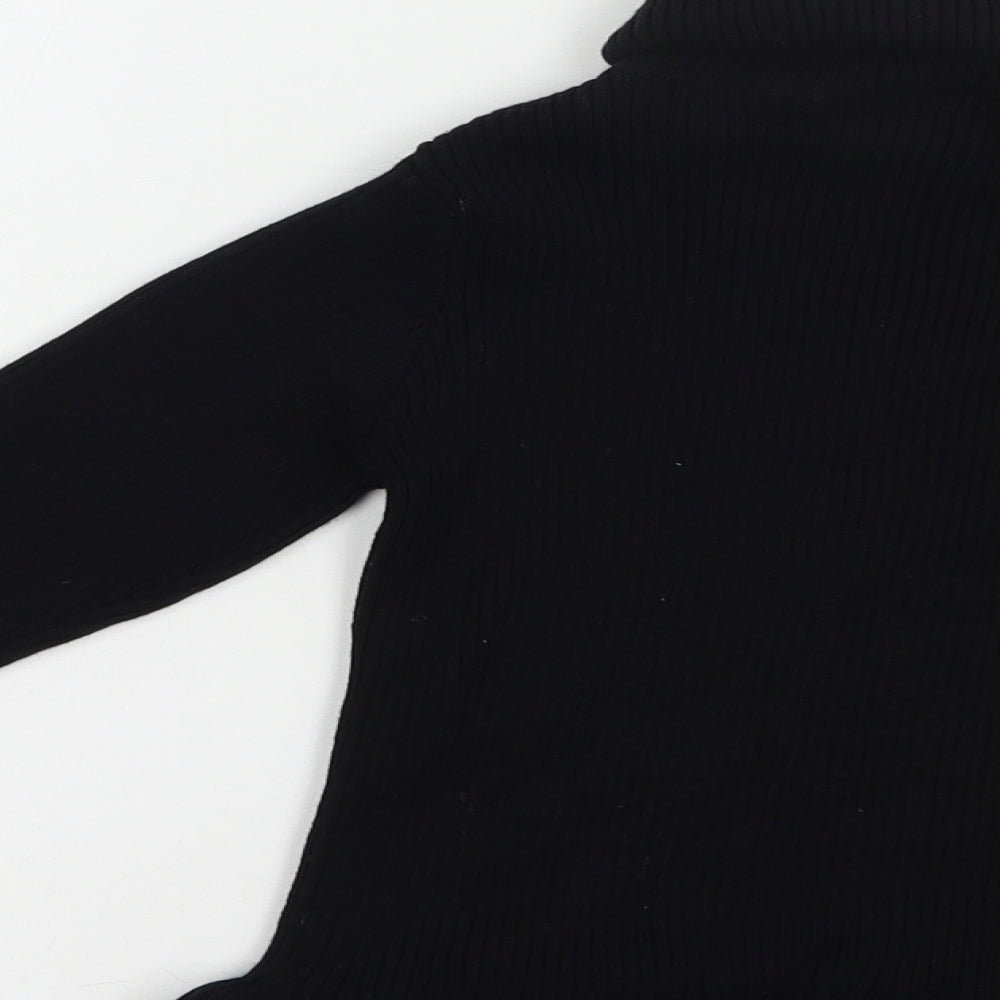 Matalan Girls Black Roll Neck  Cotton Pullover Jumper Size 7 Years  Pullover