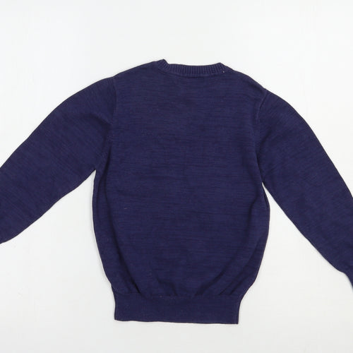 George Boys Blue Crew Neck  Cotton Pullover Jumper Size 5-6 Years  Pullover - Cute Fox