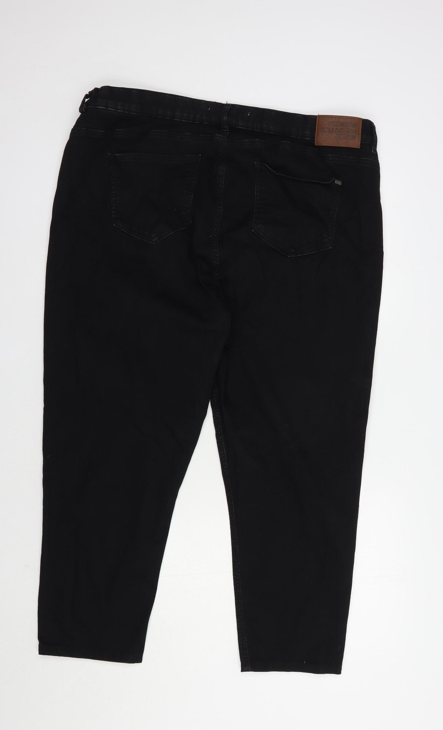George Womens Black  Cotton Cropped Jeans Size 22 L25 in Regular Button