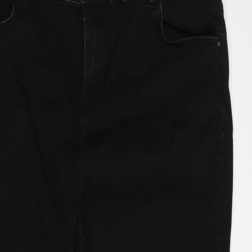 George Womens Black  Cotton Cropped Jeans Size 22 L25 in Regular Button