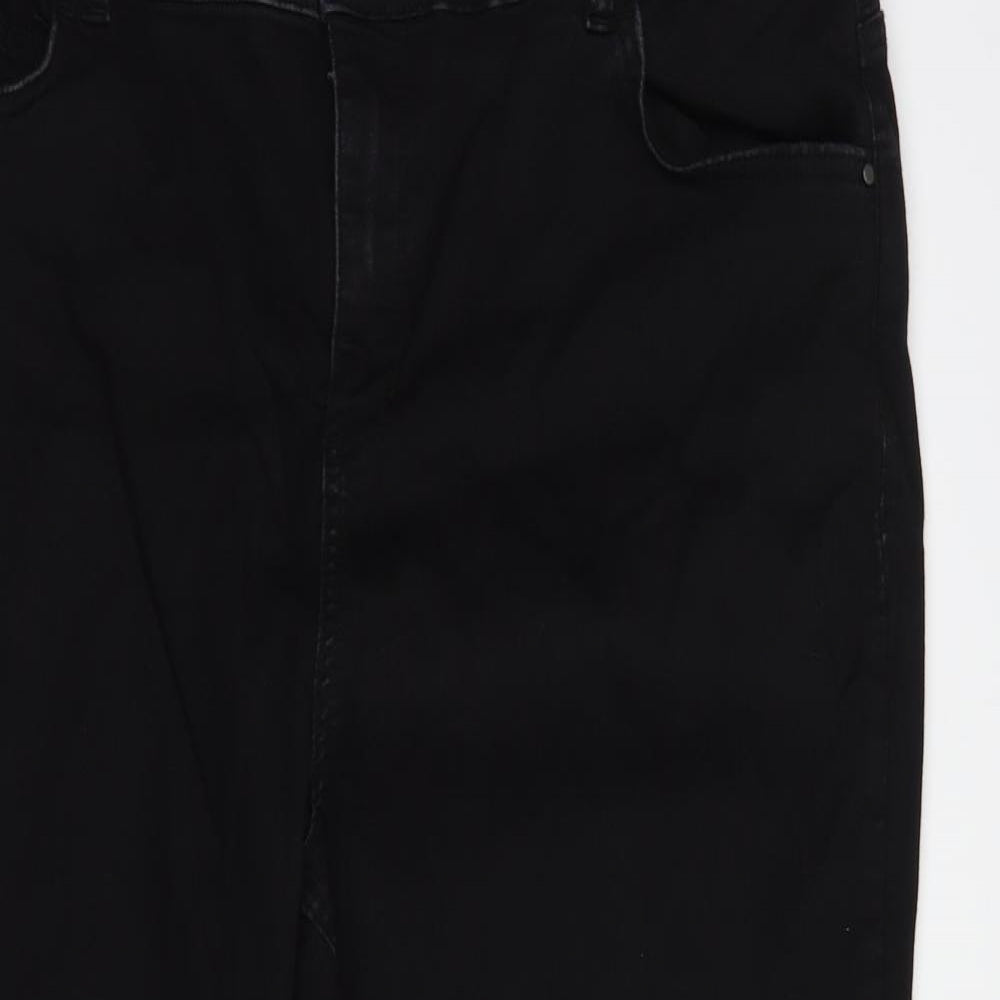 George Womens Black  Cotton Cropped Jeans Size 22 L25 in Regular Button