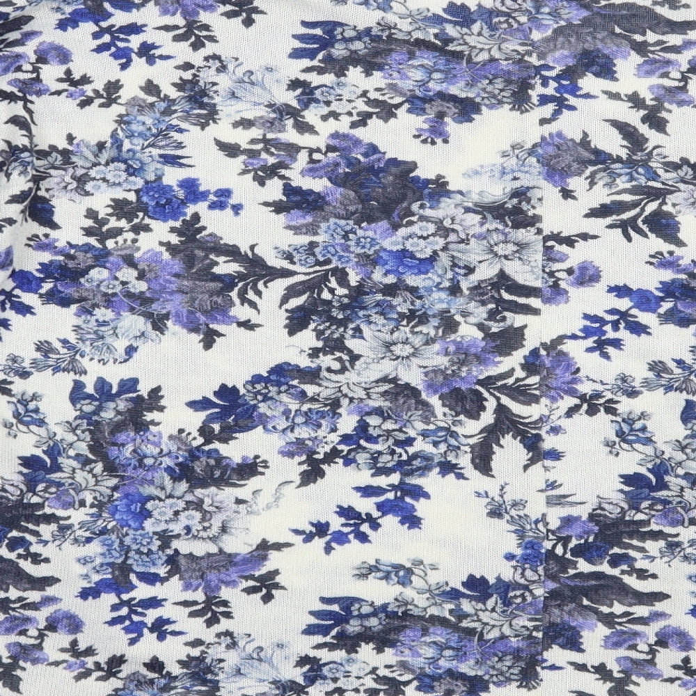 Atmosphere Womens Blue Boat Neck Floral Polyester Pullover Jumper Size 14