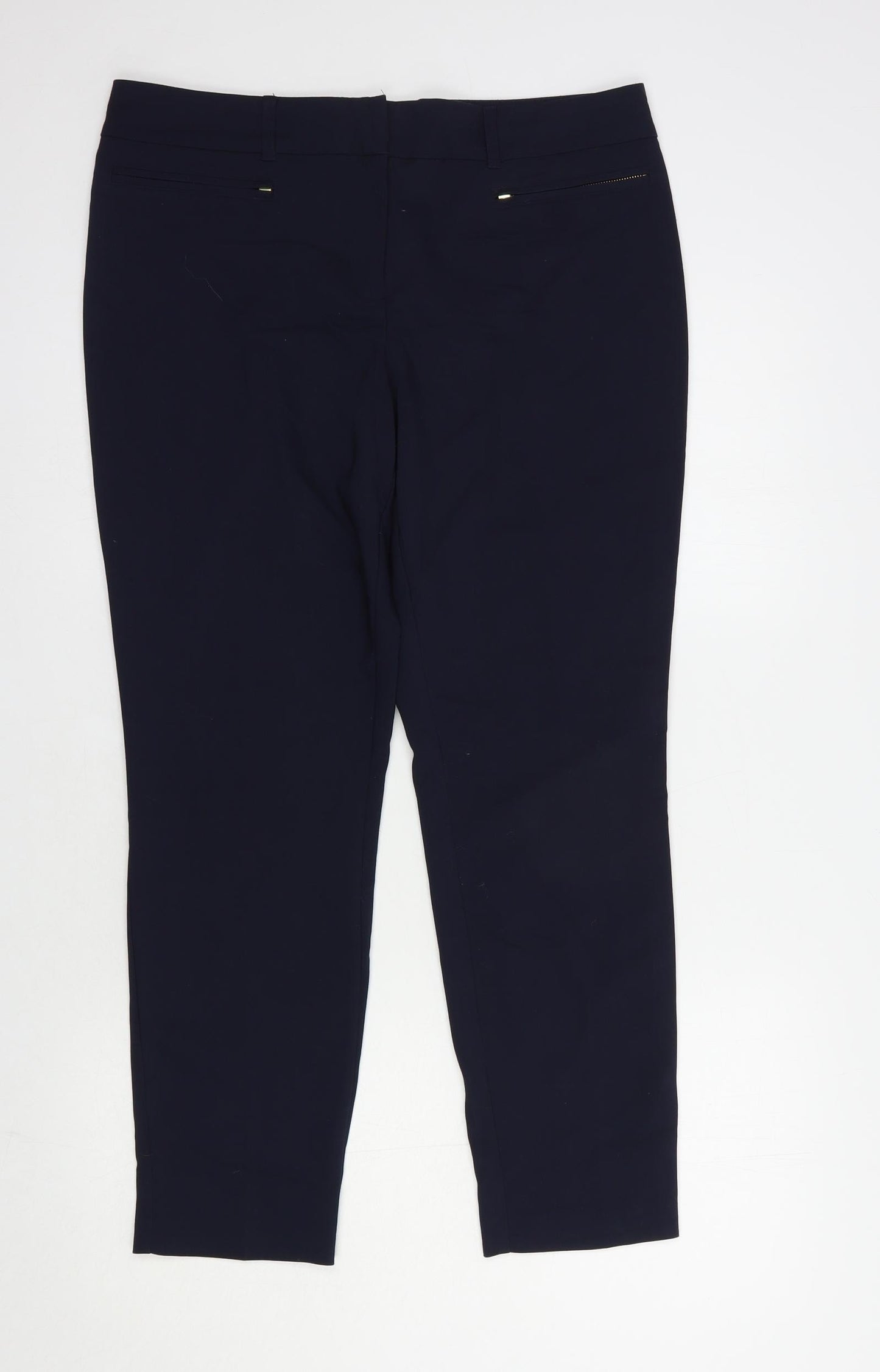 Papaya Womens Blue  Cotton Dress Pants Trousers Size 12 L27 in Regular Hook & Eye