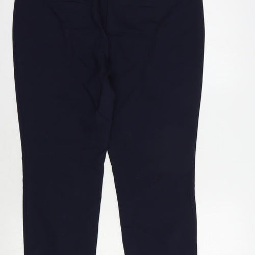 Papaya Womens Blue  Cotton Dress Pants Trousers Size 12 L27 in Regular Hook & Eye