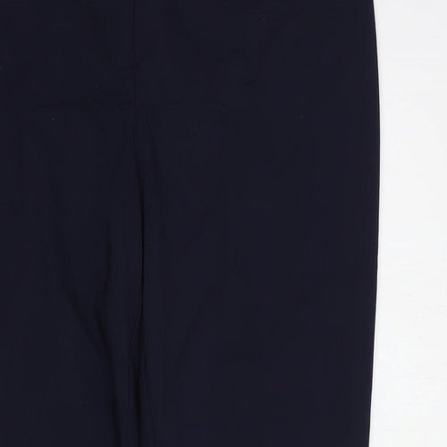 Papaya Womens Blue  Cotton Dress Pants Trousers Size 12 L27 in Regular Hook & Eye