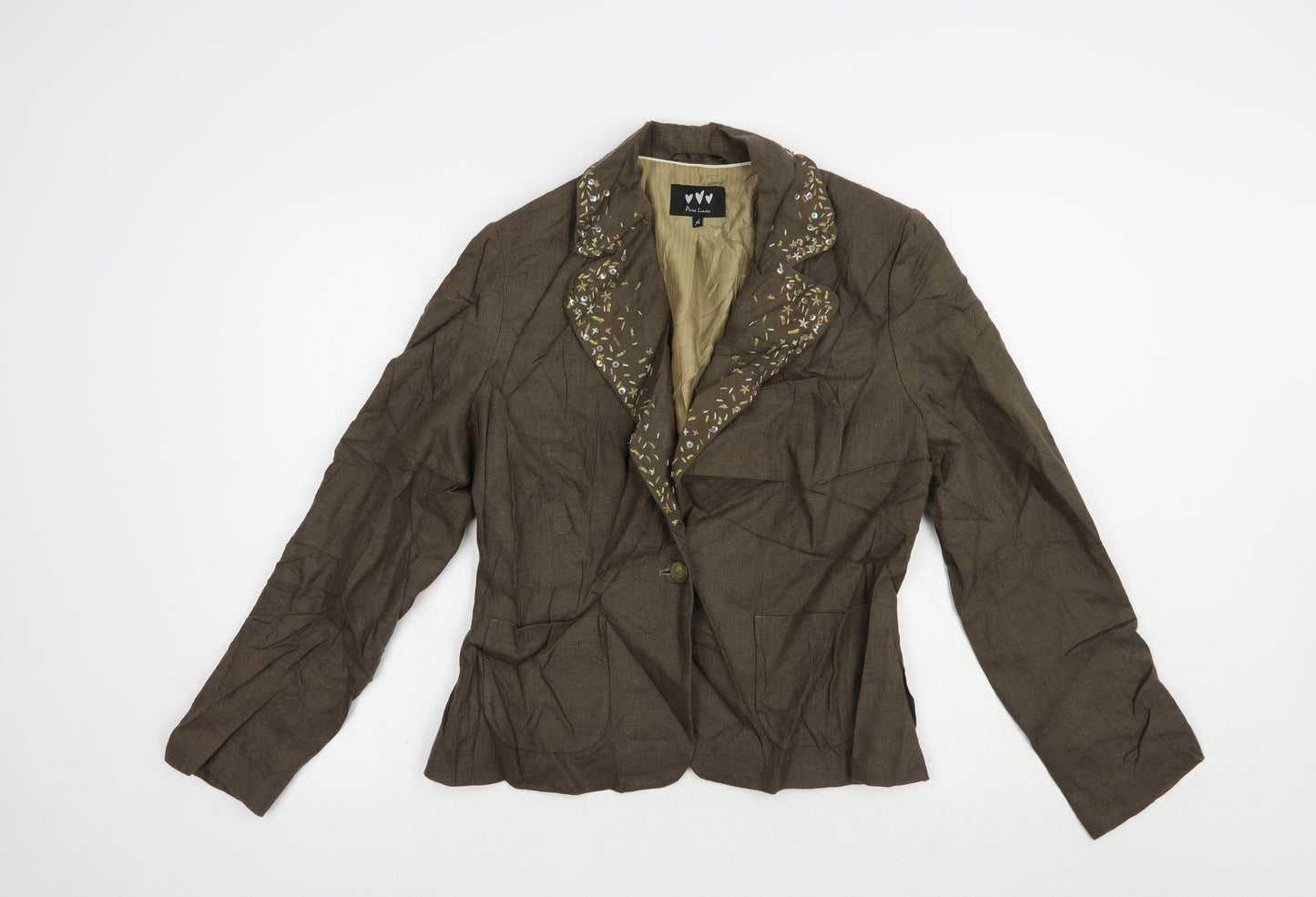 Per Una Womens Brown   Jacket Blazer Size 14  Button