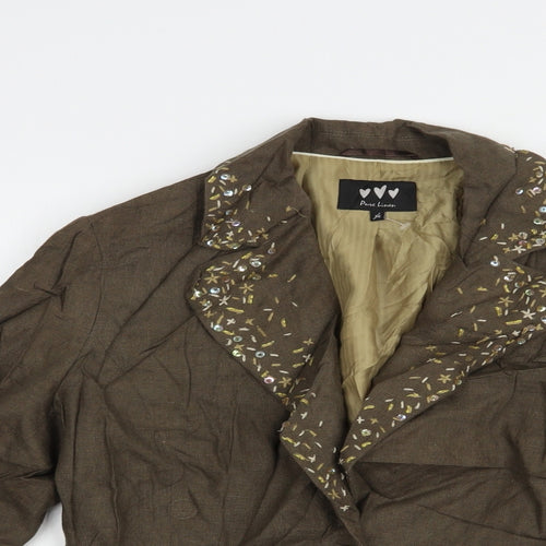 Per Una Womens Brown   Jacket Blazer Size 14  Button