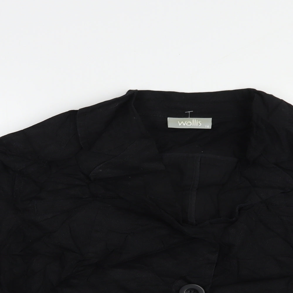 Wallis Womens Black   Jacket Blazer Size 16  Button