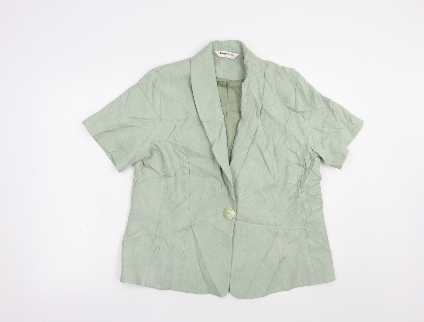 Bonmarché Womens Green   Jacket Blazer Size 16  Button