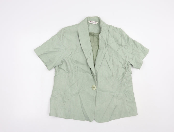 Bonmarché Womens Green   Jacket Blazer Size 16  Button