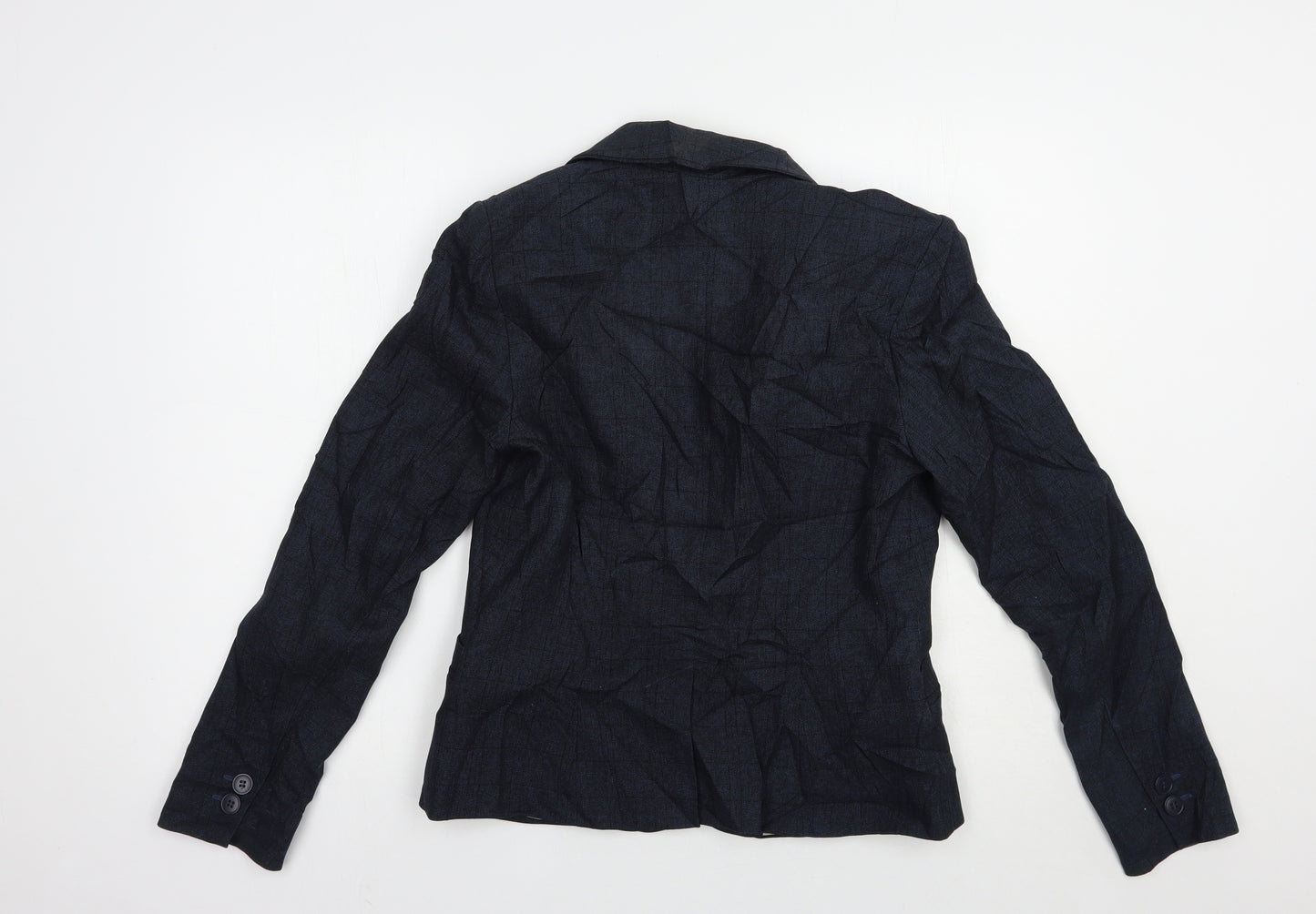 NEXT Womens Blue Check  Jacket Blazer Size 12  Button