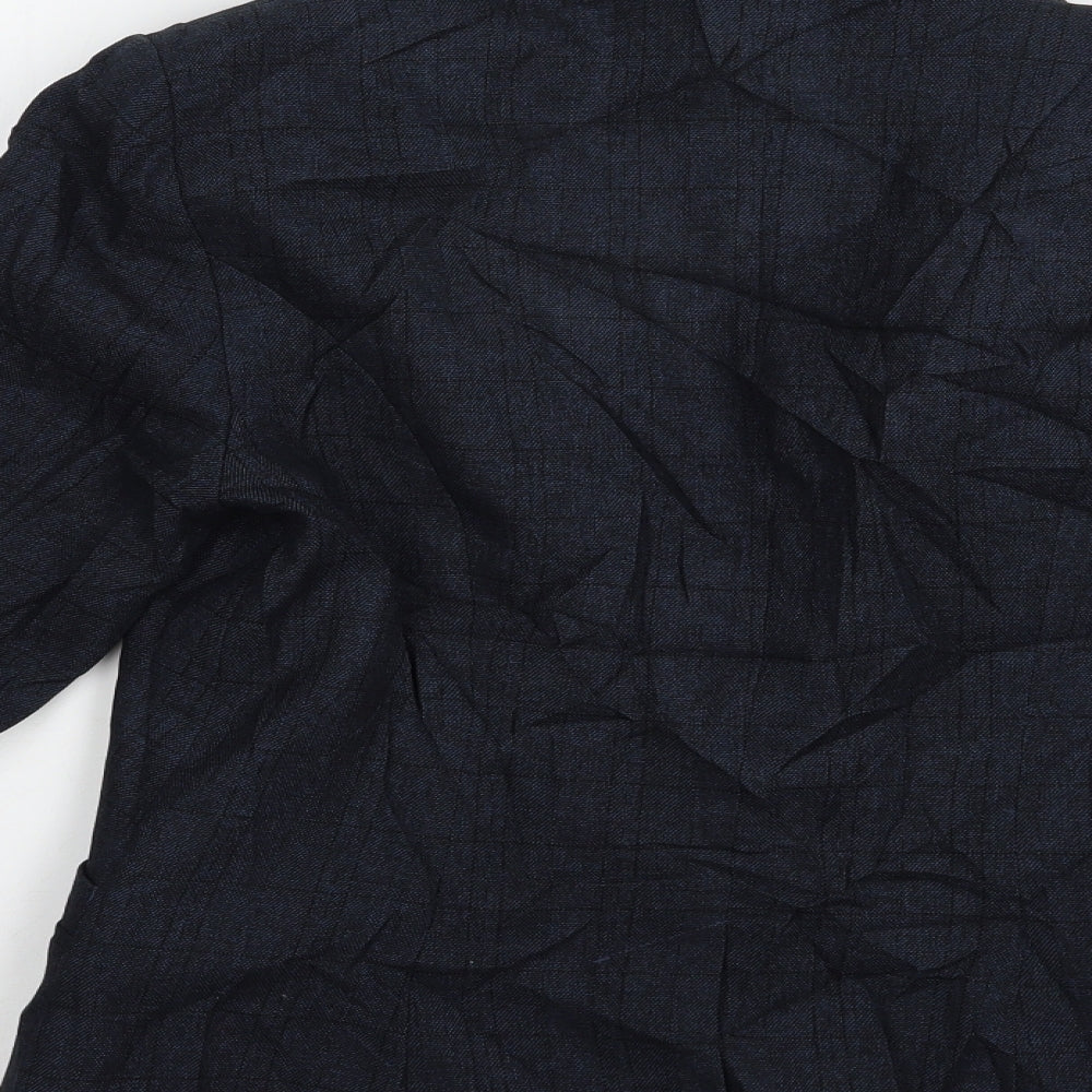 NEXT Womens Blue Check  Jacket Blazer Size 12  Button