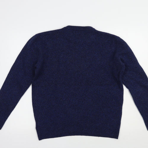 NEXT Mens Blue Crew Neck  Wool Pullover Jumper Size L