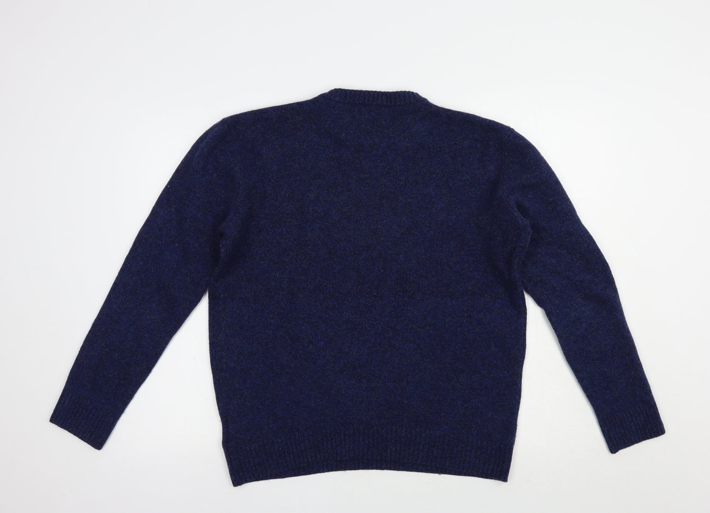 NEXT Mens Blue Crew Neck  Wool Pullover Jumper Size L