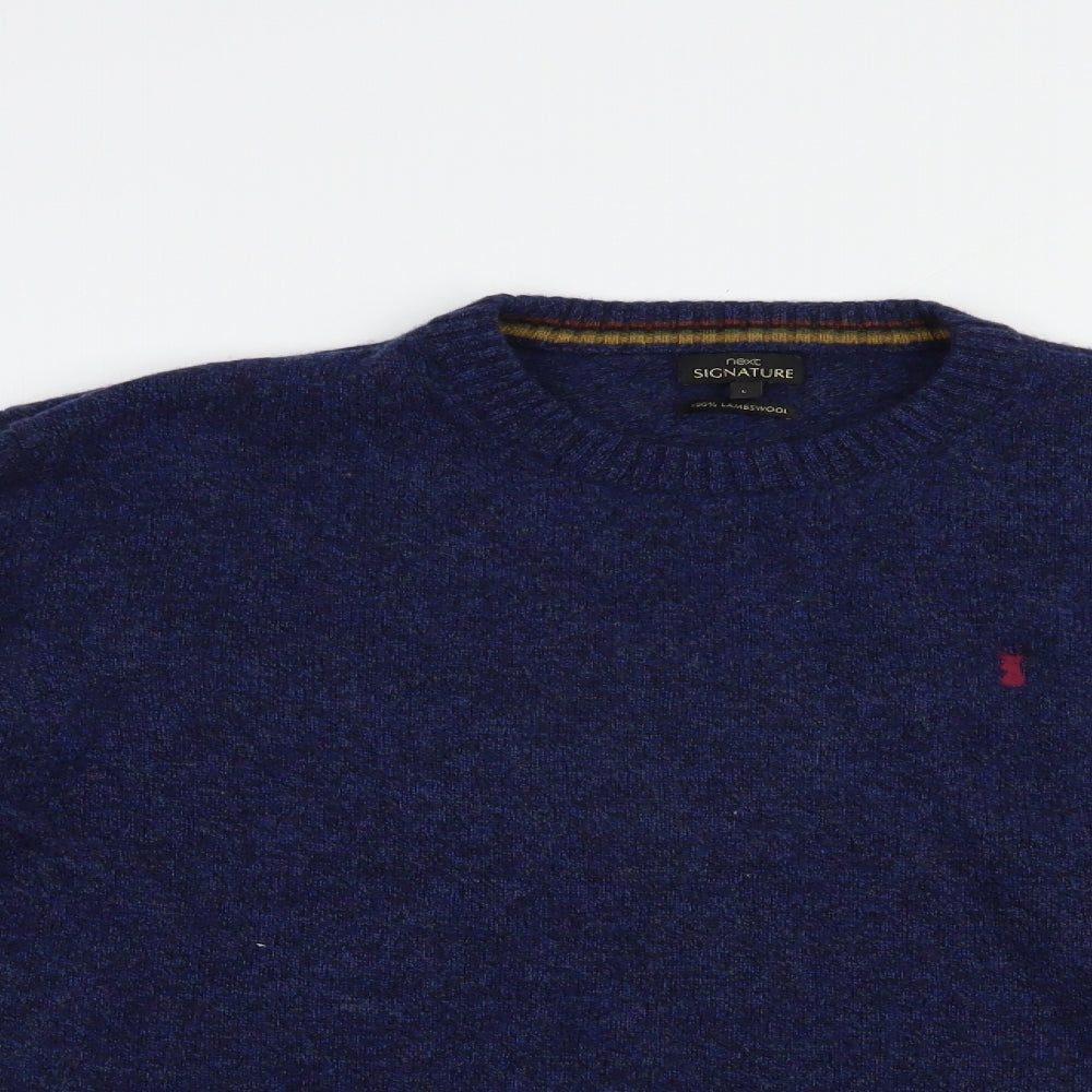 NEXT Mens Blue Crew Neck  Wool Pullover Jumper Size L