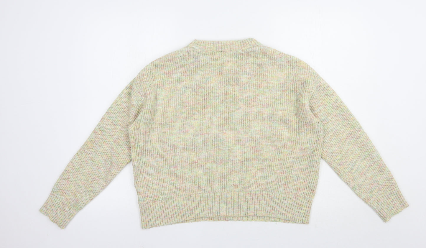 H&M Womens Multicoloured Crew Neck  Acrylic Pullover Jumper Size M