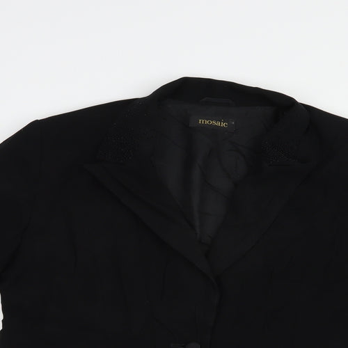 Mosaic Womens Black   Jacket Blazer Size 16  Button