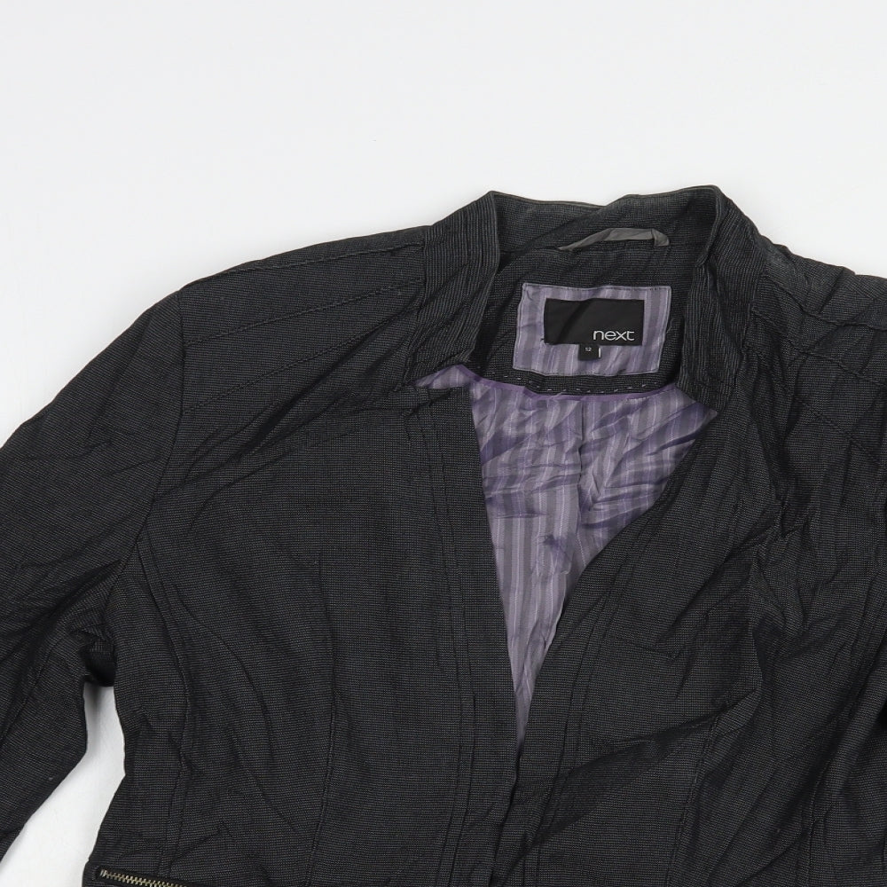 NEXT Womens Grey   Jacket Blazer Size 12  Hook & Eye